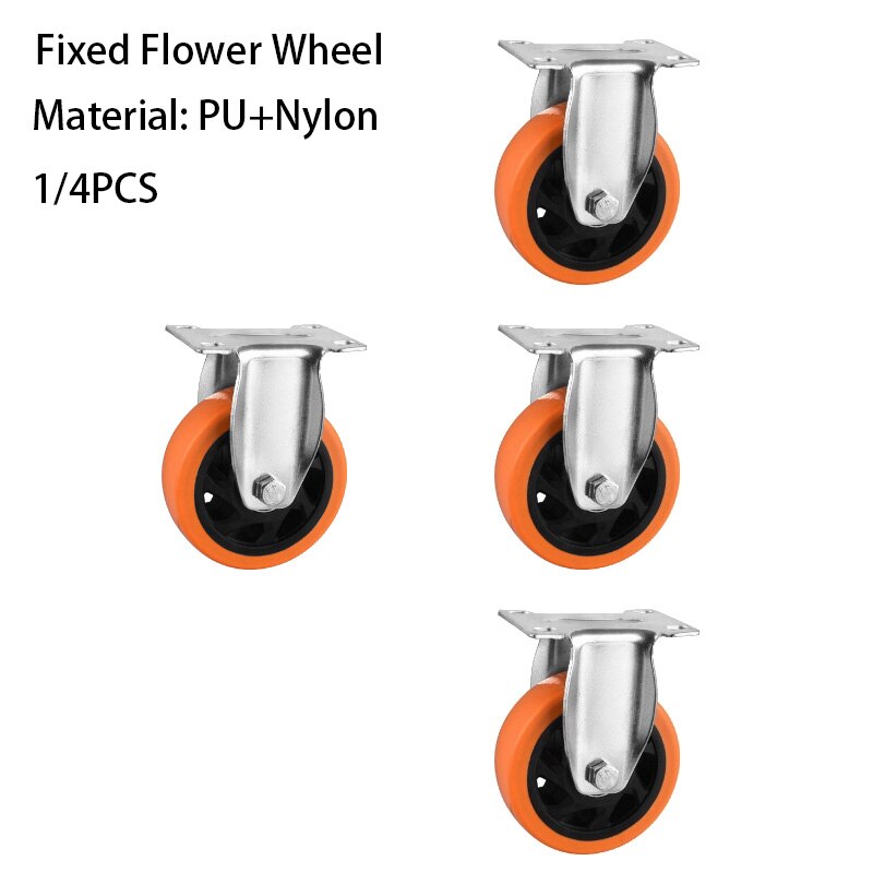 1/4 stuks metalen meubelwielen, universele industriële wielen, dubbel gelagerd wiel, meubelaccessoire