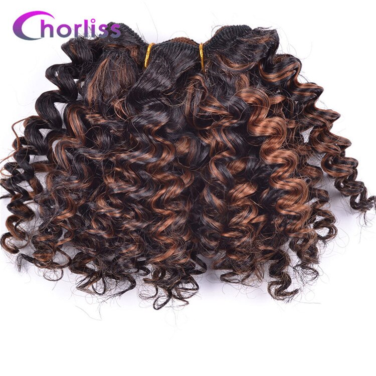 Chorliss 8 "afro kinky tukka kudonta synteettisten hiusten pidennykset ombre viininpunainen kutoa virkkaa hiukset kuteen 105g/ erän 3 kpl / erä: P1b/30