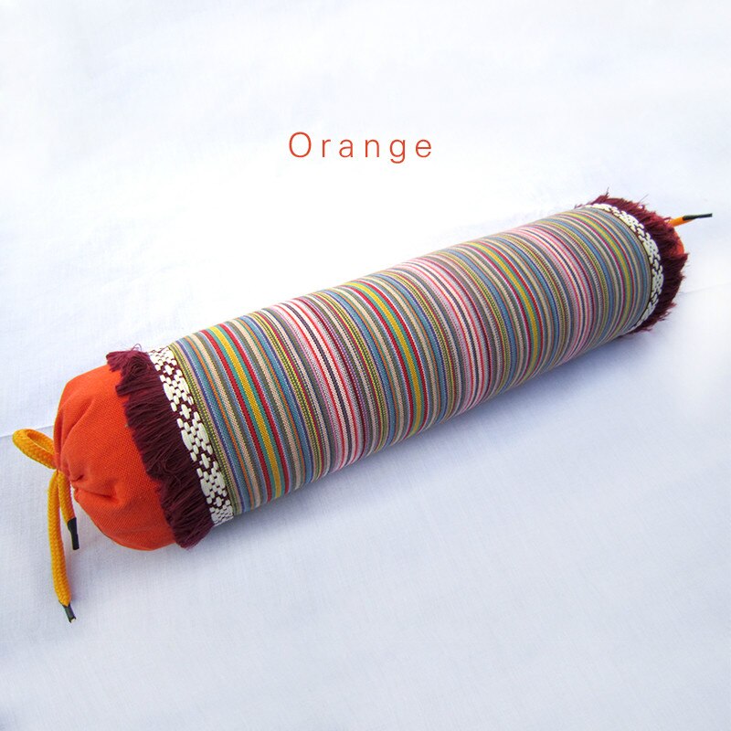 Nueva almohada Cervical, almohada para cuidado a rayas de algodón grueso de alforfón, fisioterapia, almohadas de tracción en el cuello para dormir, chaqueta lavable: Orange
