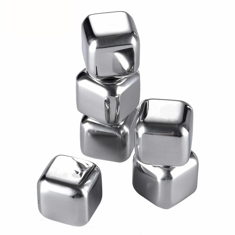 Stainless Steel Ice Cubes, Reusable Chilling Stones for Whiskey Wine, Drinks Cooler stone Rock Party Bar Tool