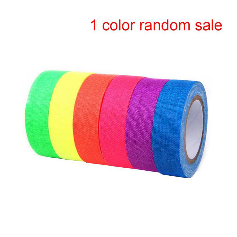 Home Decro Tape UV Black light Reactive Fluorescent Cloth Tape Glow in The Dark Neon Gaffer Tape: 5M-1Pcs