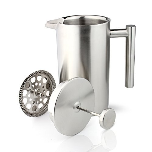 Cafetera con espejo de doble pared y cara recta, máquina de café con 3 tazas, 350ml/800ml/1000ml, Manual