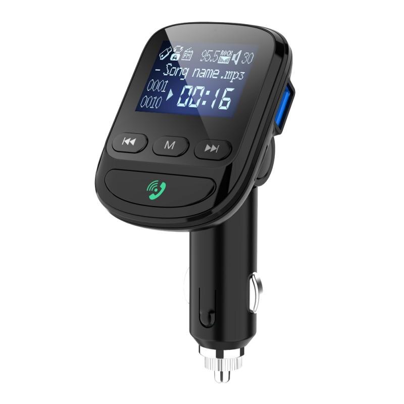 Autolader Handsfree Fm-zender Bluetooth Carkit Lcd MP3 Speler Auto Sigarettenaansteker QC3.0 Snel Opladen