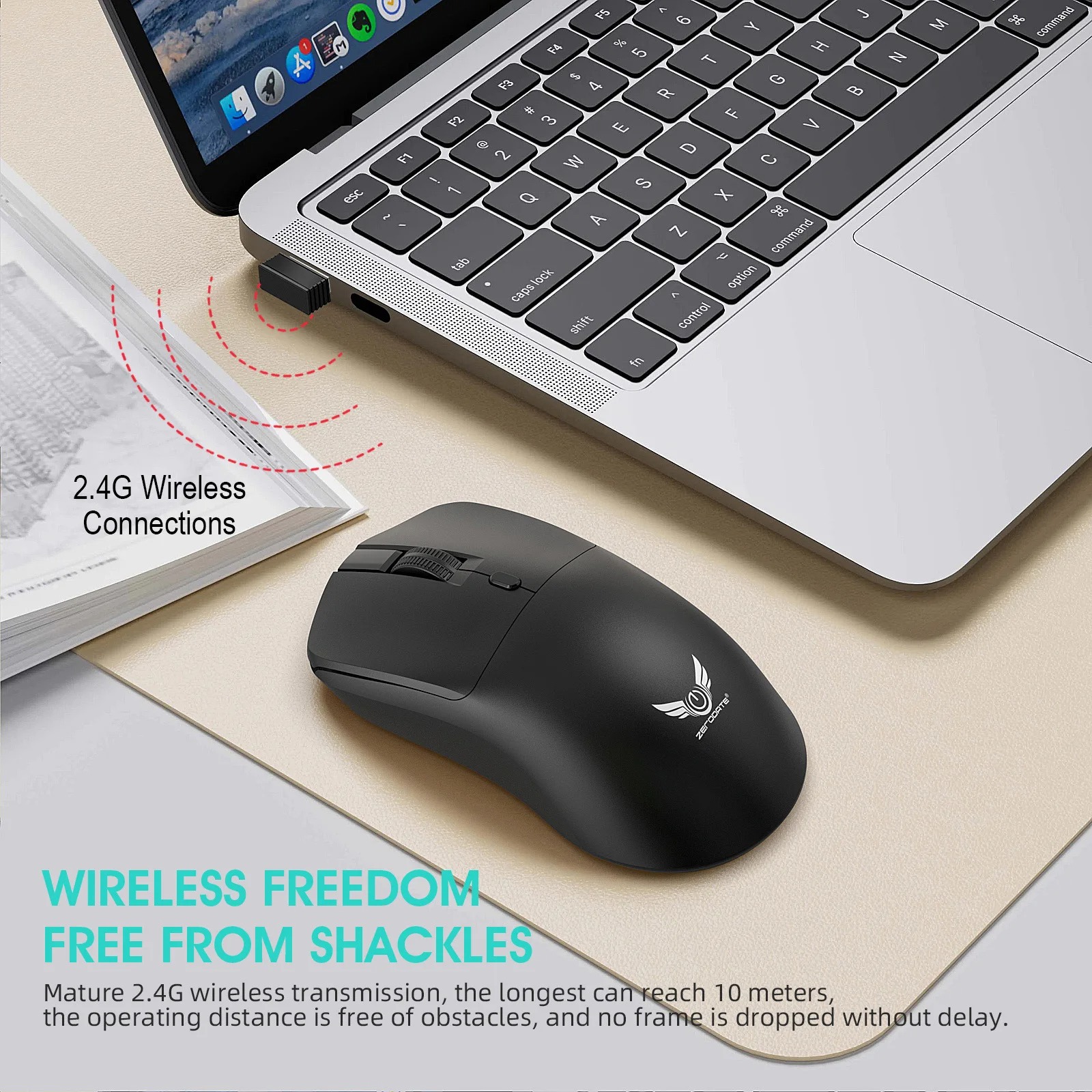 Wireless Gaming Mouse 2.4G USB Silent Mouse Adjustable DPI Suitable for Android Windows Laptop Desktop Computer Universal