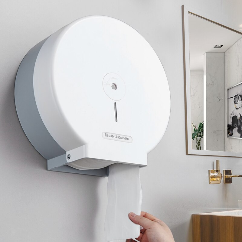 Toilet Paper Holder Stainless Steel Roll Paper Towel Dispenser Wall Mount Waterproof Tissue Box Cover Large Roll Holder