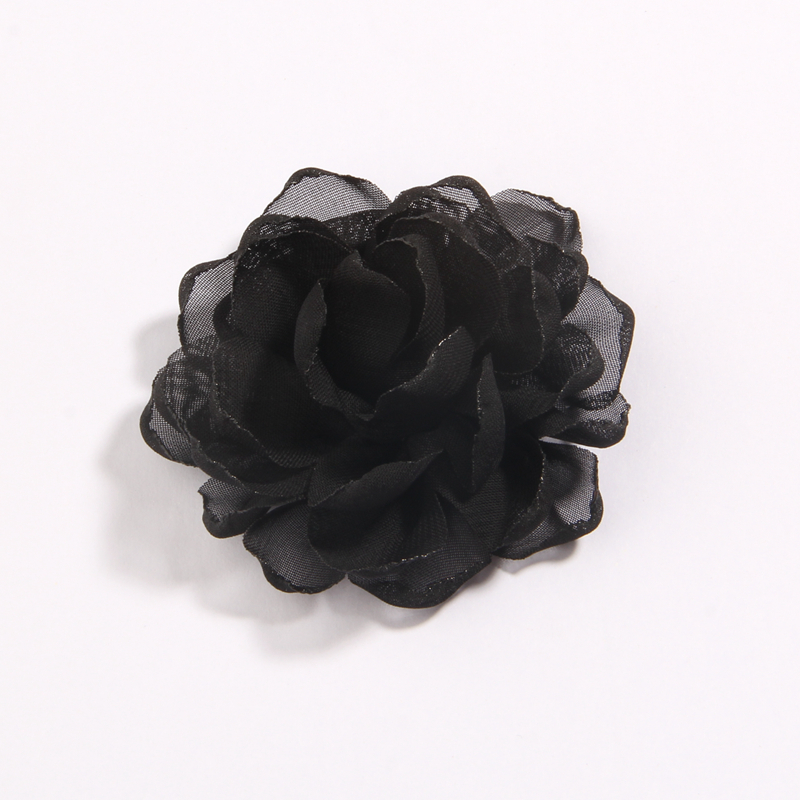 120 Stuks 7 Cm 2.7 "Burn Edge Chiffon Stof Bloemen Voor Baby Meisjes Hoofdbanden Handgemaakte Bloem Boutique Voor bruiloft Decoratie: Light Grey