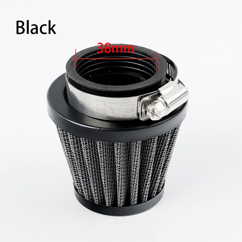 Universal 35Mm 38Mm 42Mm 45Mm Motorfiets Paddestoel Hoofd Carburateur Luchtfilter Cleaner Intake Pijp Gewijzigd Scooter motocross Atv: black 38mm