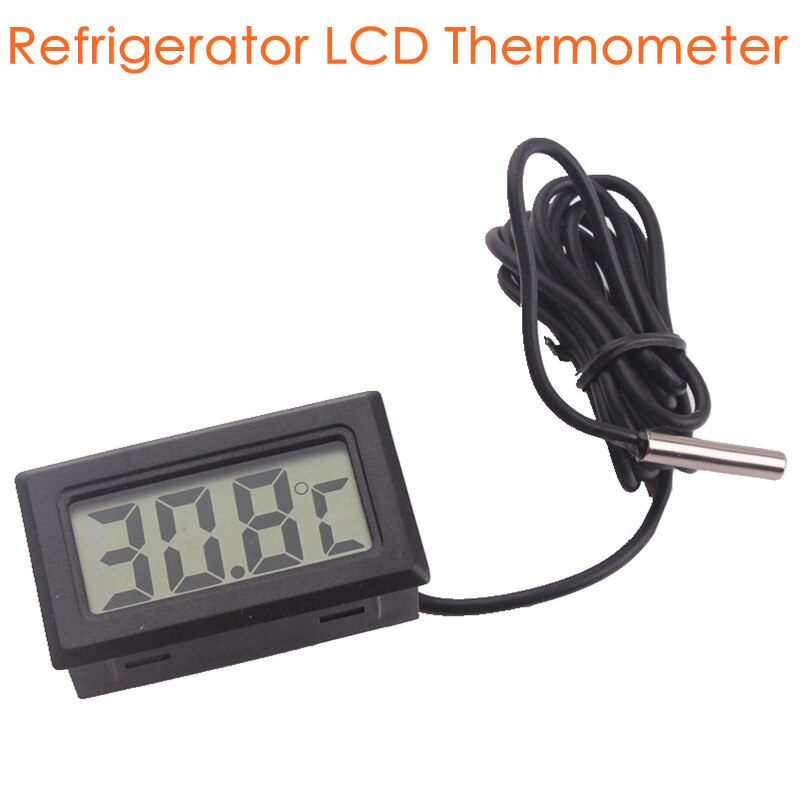 Thuis Mini Lcd Digitale Display Elektronische Koelkast Temperatuur Meter Thermometer Temp Sensor Gauge Met Sonde Zonder Batterij