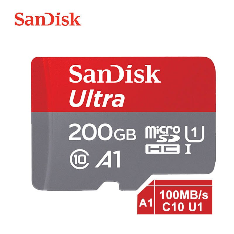 Sandisk-tarjeta micro sd con adaptador, 16GB, 32GB, 64GB, 128GB, tarjeta de memoria de 200GB, 256GB, Clase 10, 400GB, tarjeta tf: 200GB