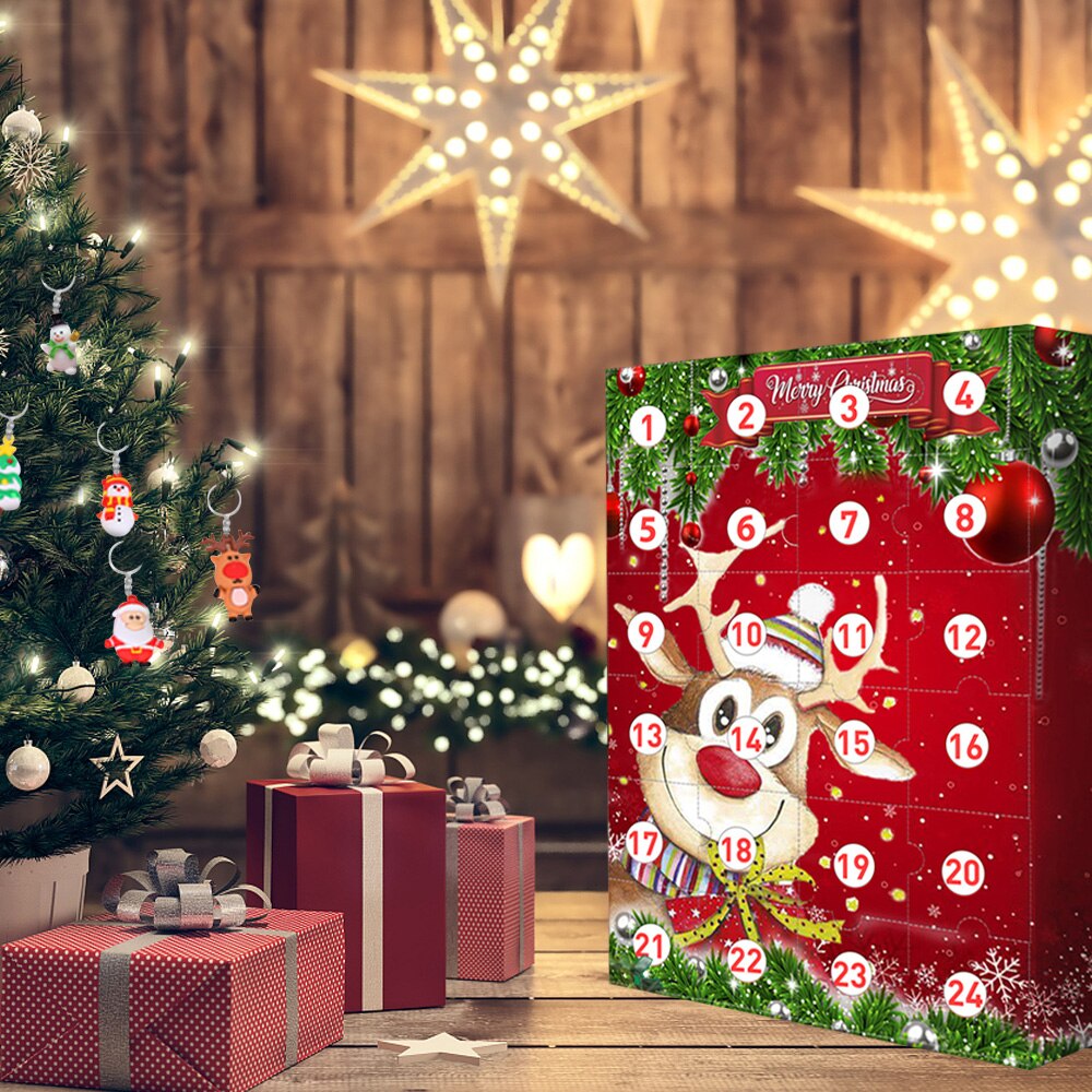 Jul älg adventskalender den med 24 små dörrar harts hängande leksak