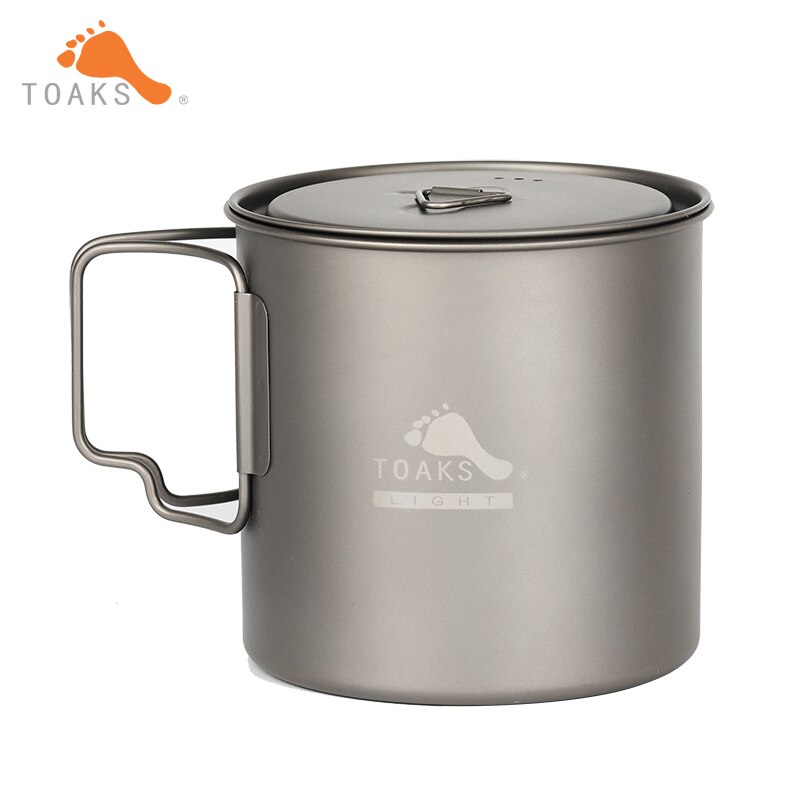 TOAKS Camping Titanium Pot 650 ml Cup Ultralight Draagbare Titanium Kom POT-650-L