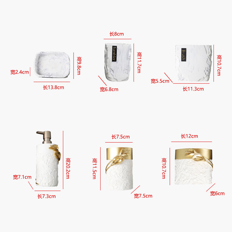 Hars Badkamer Vier Stuk Set Eenvoudige Creatieve Licht Luxe Badkamer Thuis Hotel Essentiële Badkamer Accessoires Set Wc Accessoires