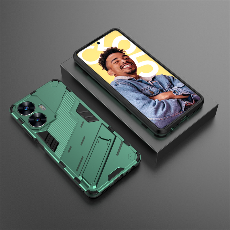etui na telefon Realmi C55 4G Shockproof Armor magnetyczny uchwyt etui na telefon RealmeC55 Realme C55 C 55 55C 4G RMX3710 6.72" Bck pokrywa: SZARY