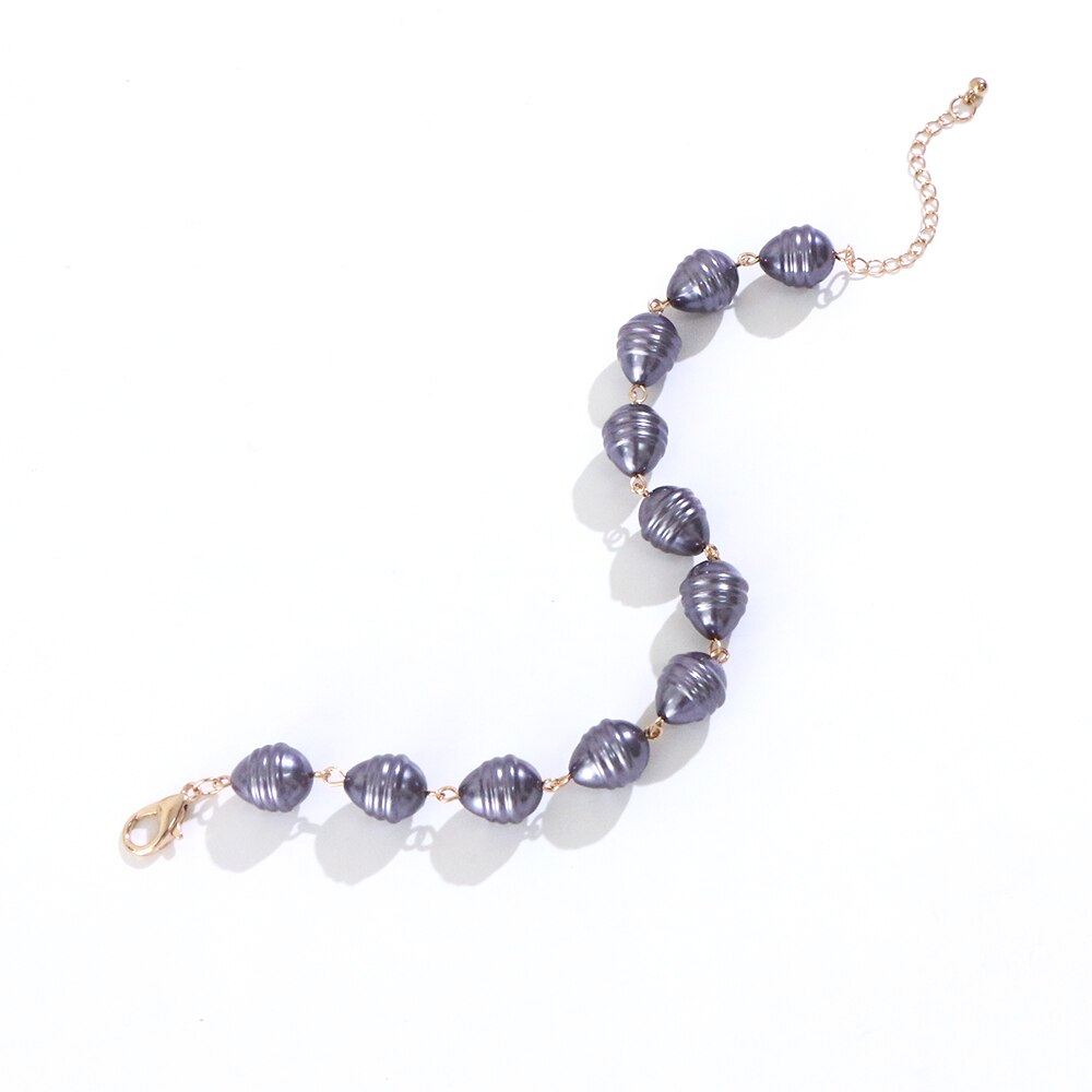 KOMI 1PC Polynesian Hawaiian Samoa Marshall Jewelry Pearls Men Woman Chain Bracelet Bangle 23+6cm GJZ372