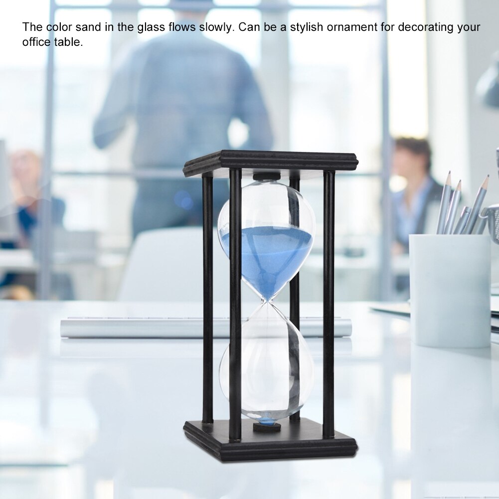 30 Minutes Wooden Hourglass Glass Hourglass Timer Clock Home Kitchen Cooking Office Decoration Christmas