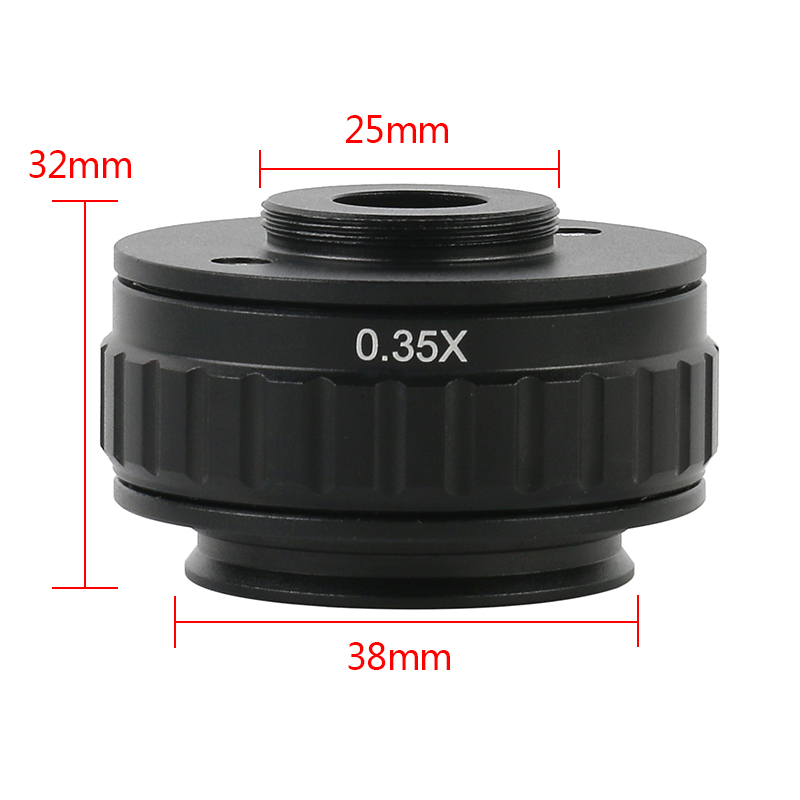 Adattatori per innesto C obiettivo 0,35x 0,5x 1X CTV per Microscopio stereo trinoculare interfaccia 25mm Microscopio telecamera