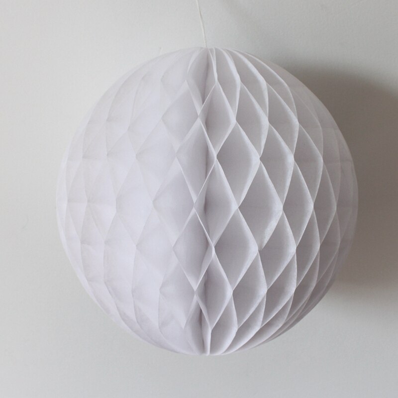 Pretty 10 Inch (25 cm) Tissue Paper Honeycomb Balls Flower Pastel Wedding Party Decor Birthday Baby Shower Decoration Supplies: white