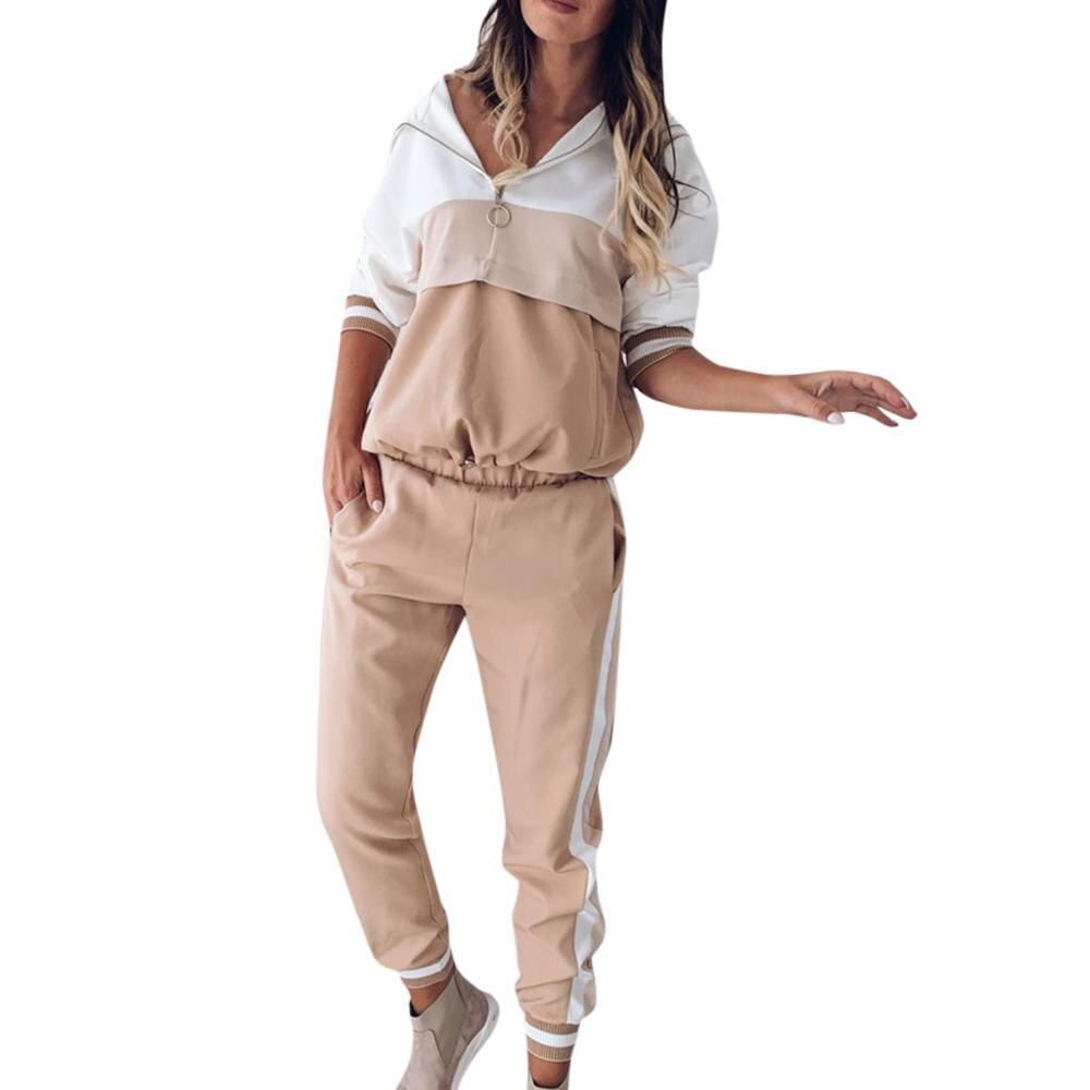 Vêtements de Sport pour femme, ensemble de survêtement à manches longues, décontracté, tenue de Sport, pièces/ensembles: XL / Kaki
