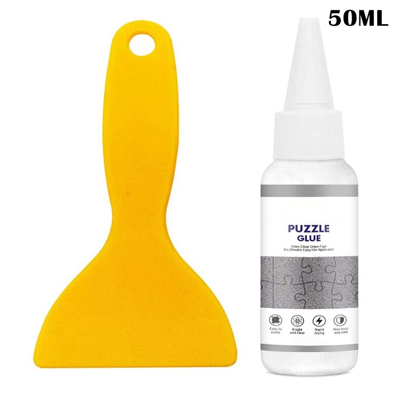 30/50/100ml Jigsaw Puzzle Glue with Trowel Applicator Transparent Liquid Jigsaw Puzzle Fixative Glue Laminates and Preserves NW