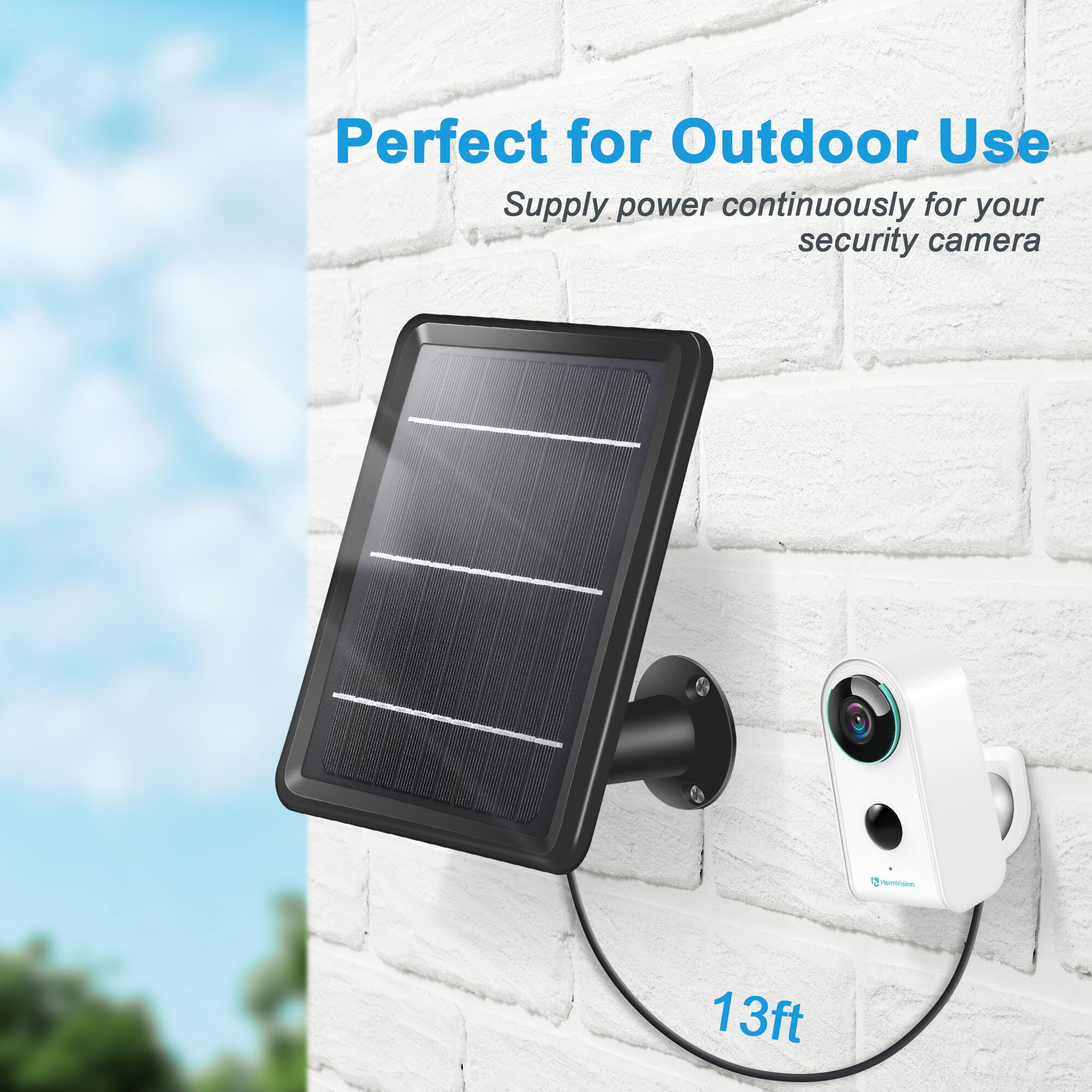 HeimVision HMS3 Solar Panel Supply Power for HMD3 HMD2 HMB1 Waterproof Support Continuously Rechargeable Battery Security Camera