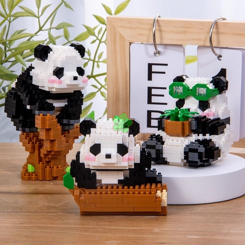 DIY Assemable Animal Cute MINI Chinese Style Animal Panda Building Block Educational Boy Toys For Children Model Bricks