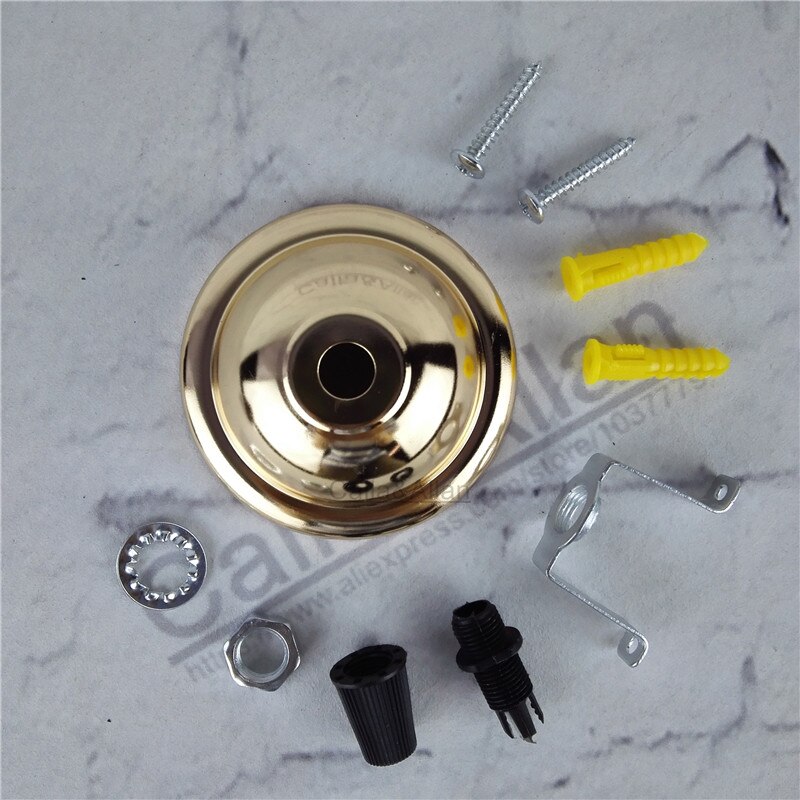 2/4/10pcs/set DIY parts Edison light pendant lamp Part of the ceiling plate D68mm small iron canopy DIY pendant ceiling mount: light gold / 4 pieces