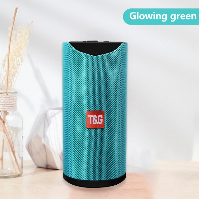 TG113 Portable Bluetooth Wireless Speakers Waterproof Stereo Column Outdoor Loudspeaker Speaker with FM Radio MP3 Bass Sound Box: Green