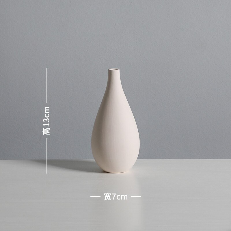 Nordisk dekorasjon hjem vanlig keramikk vase hvit vase minimalistisk dekorasjon mini keramikk vase stue dekorasjon tilbehør: B