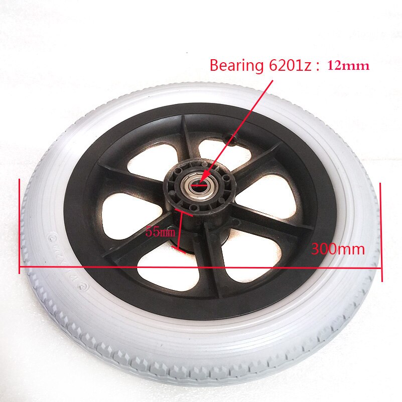 12 Inches Rolstoel Wiel 12 1/2X2 1 / 4 Pu Bandenspanning Gratis Wiel Handleiding Rolstoel achterwiel: WHITE