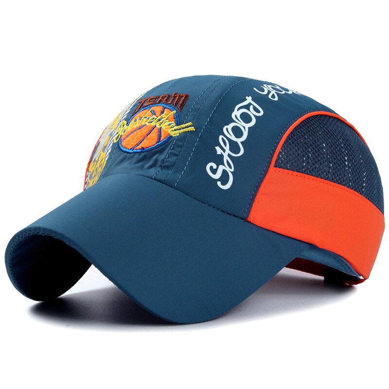 Zomer Snel Droog Kinderen Sport Baseball Netto Cap Cartoon Basketbal Printting Netto Cap Kids Student Camping Hoed Jongens Meisjes Zonnehoed: Navy