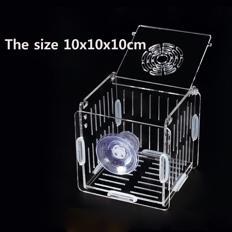 Acrylic Isolation Box Transparent Fish Tank Breeding Box Guppy Mini Parrot Hatching Box Aquarium Accessories 20X20X20cm