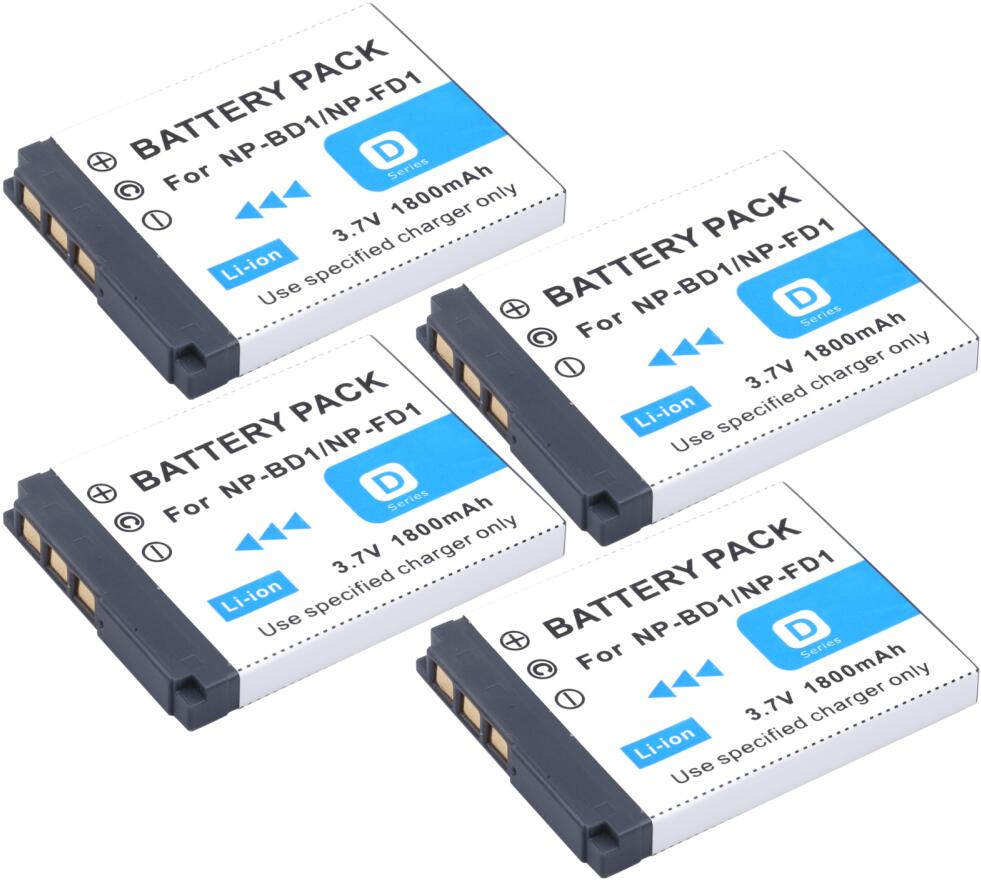 NP-BD1 Battery + Charger for SONY Cyber-Shot DSC-T700H DSC-T900 DSC-T900B DSC-T2 DSC-T70 DSC-T75 DSC-T77 DSC-T90 DSC-T200 DSC-T3: 4 battery