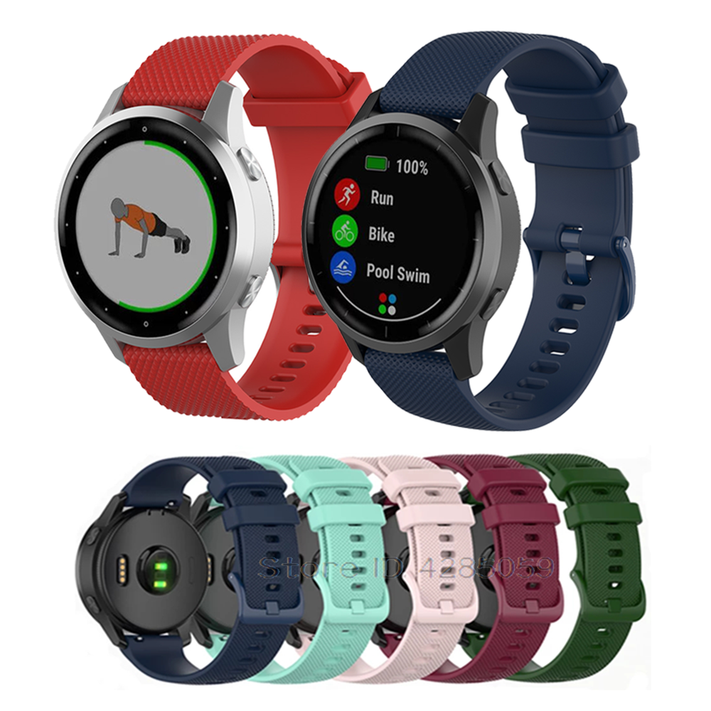 Silikonrem til garmin vivoactive 4/4s armbånd 18 20 22mm klokkerem til garmin venu 2/2s/2s Plus/vivoactive 3/ hr armbånd