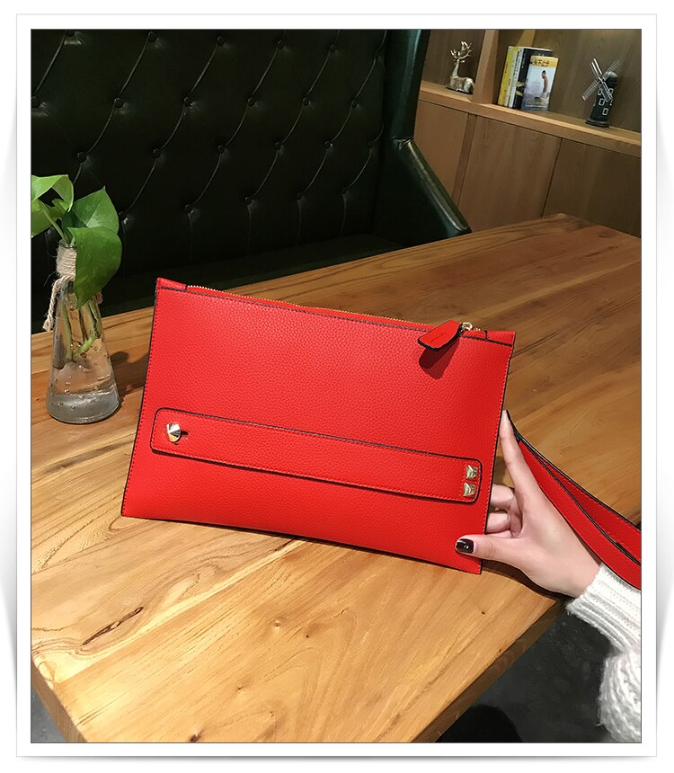 Mode Vrouwen Envelop Clutch Bag PU Leer Vrouwelijke Dag Koppelingen Rode Vrouwen Handtas Pols clutch purse avondtassen bolsas