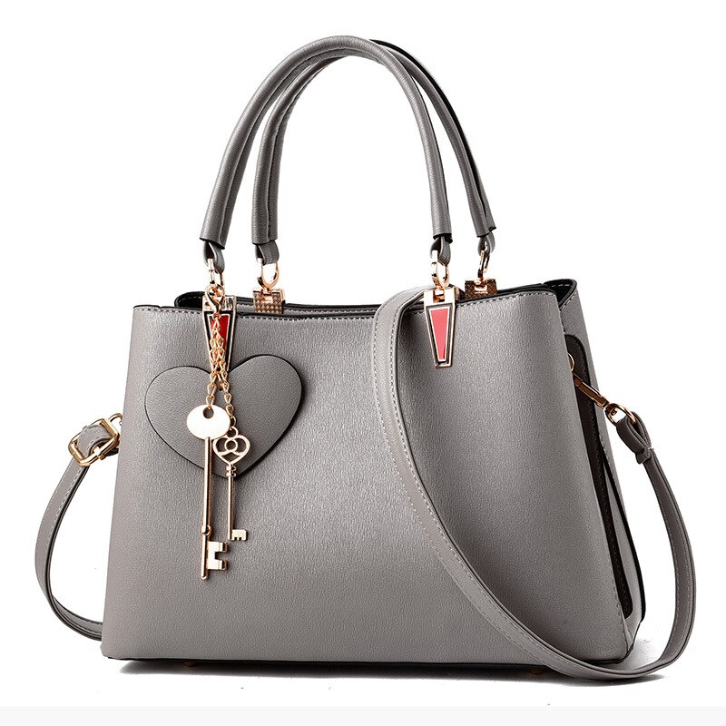 Women's Tote Bag - Large Capacity - PU Leather - Top Handle - Fashion Sequined Shoulder Bag: Gray