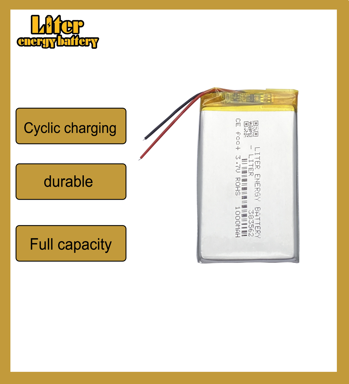 3.7 v 383562 403560 litres énergie lipo rc batterie 830 mah pour rc li polymère petit hélicoptère, GPS, MP3, MP4, outils