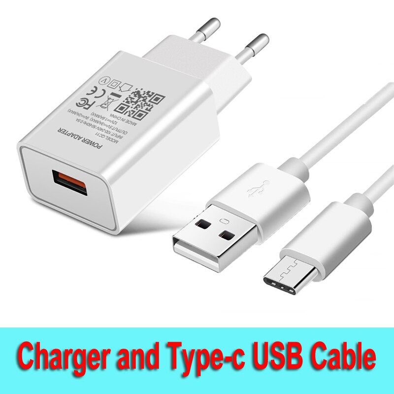 18W Fast Charger Eu Plug Telefoon Adater Type-C Usb Kabel Voor Oppo A93 A73 A72 A52 A5 a9 F17 Realme X2 X3 X50 X7 3 5 6 7 Pro: Type-c Cable Charger