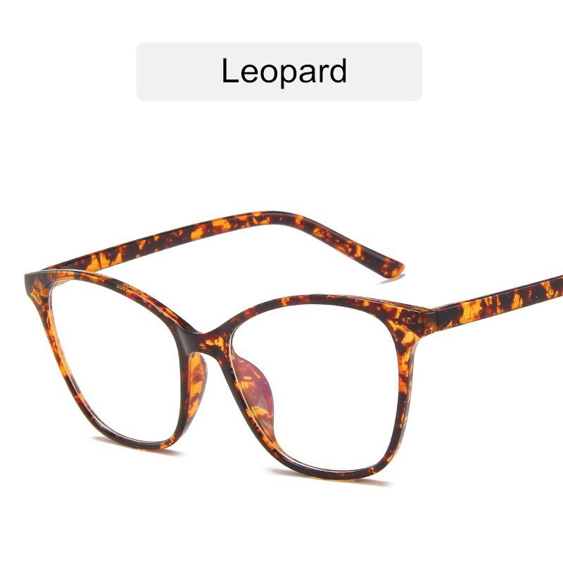 KOTTDO Vintage Cat Eye Glasses Frame Women Retro Classic Eyeglasses Frames Men Plastic Clear Transparent Glasses: leopard