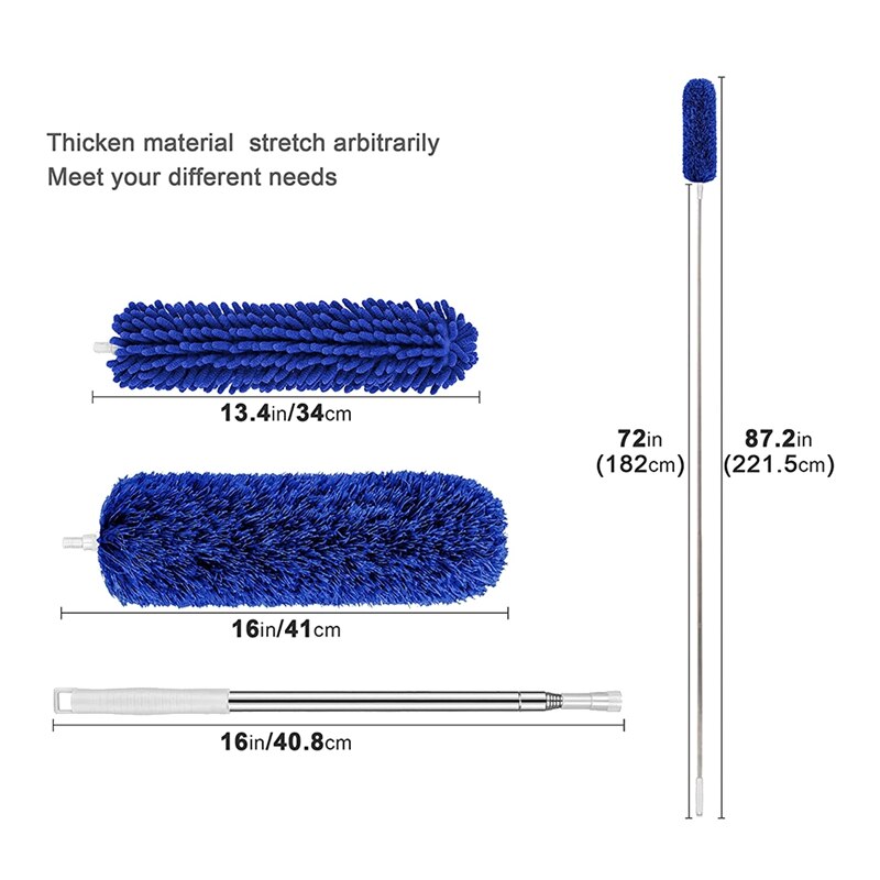 Reusable Microfiber Duster with Extension Pole,Reusable Bendable Duster Sets,for Cleaning Ceiling Fan,Ceiling,Furniture