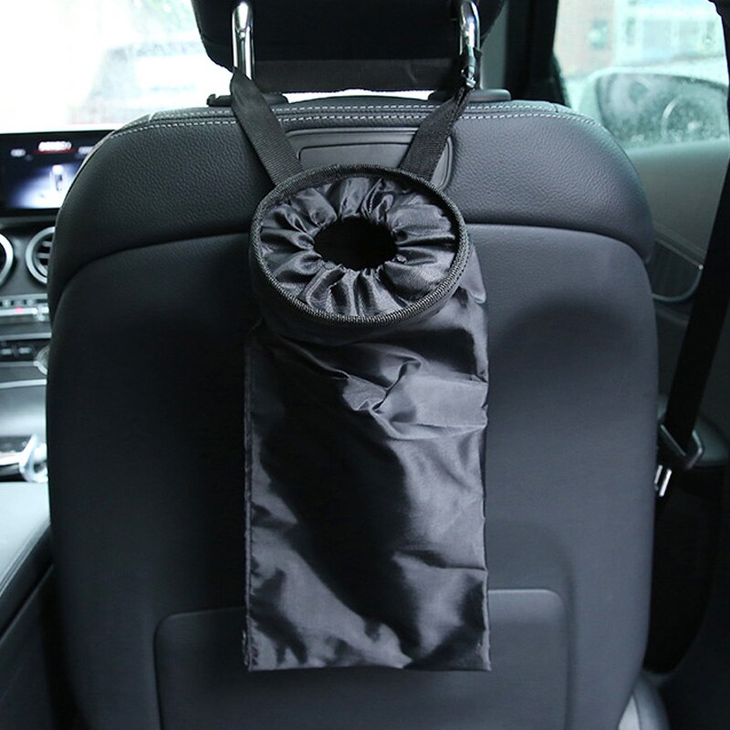1pc Auto bolsas de almacenamiento portátil Auto cubo de basura polvo basura puede caja de estuche protector: Black