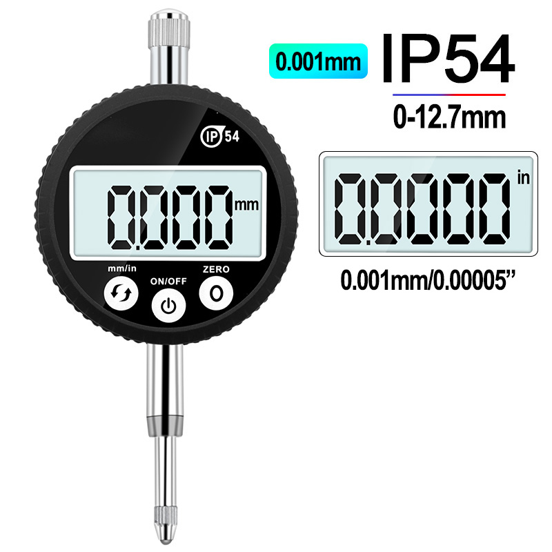 Ip54 vattentät digital indikator 0-12.7mm 0.001mm 0.00005 "elektronisk mikrometer mätare för visning av urtavla