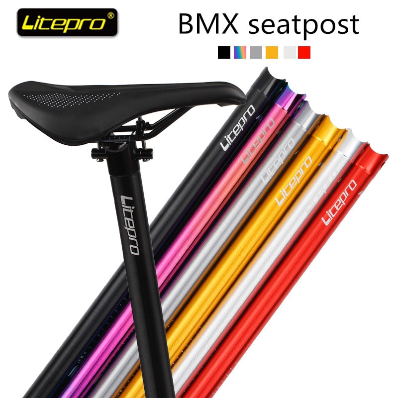 Tija de sillín de bicicleta plegable, tubo de asiento universal ultraligero de aleación de aluminio CNCN, BMX, 33,9x600mm