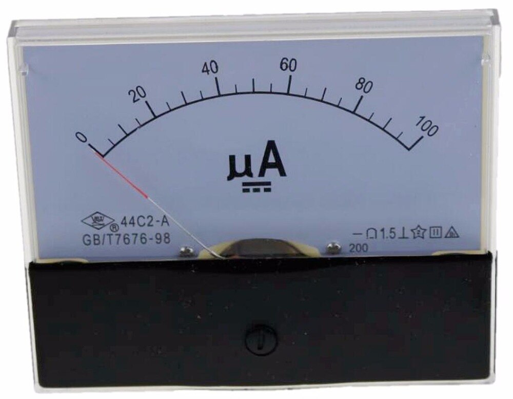 85C1 Analoge stroompaneelmeter DC0-50UA Pointer Amp Ampèremeter Gauge Meter voor elektrische apparatuur