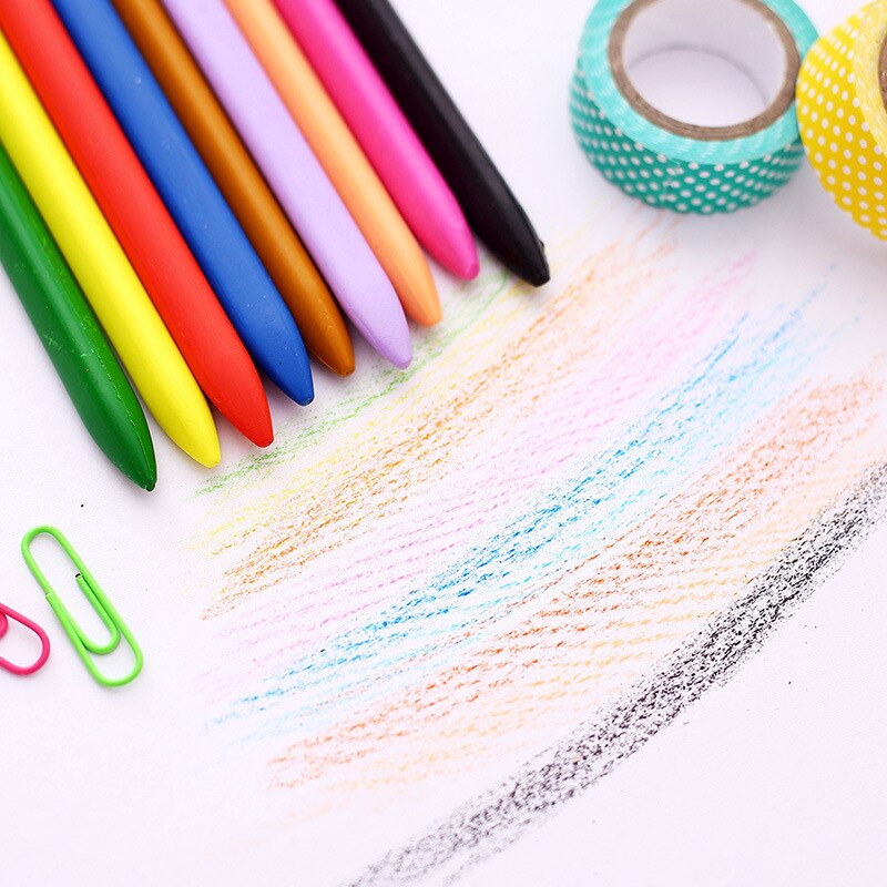 12/18/24 Color Effective Children's Plastic Crayons Student Triangle Pen Oil Pastels Student Art Painting Stick Crayons