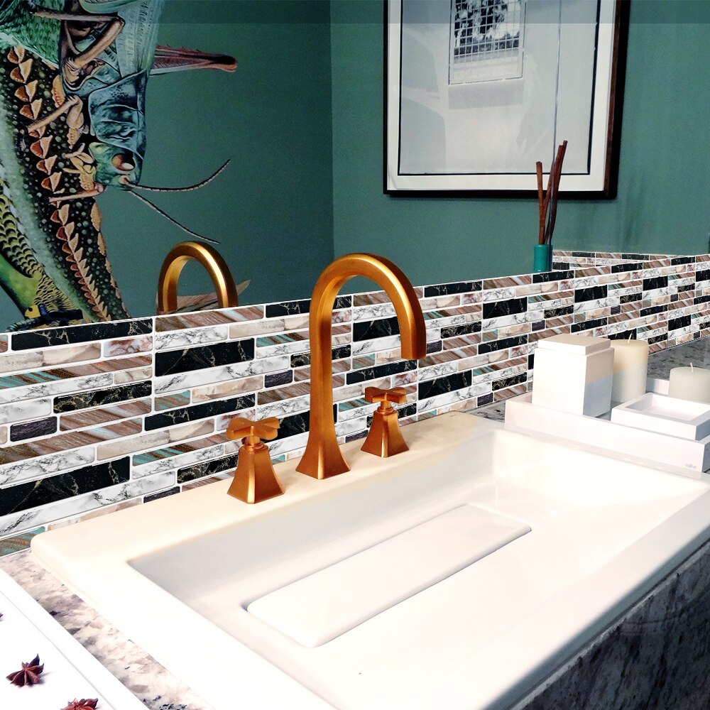 Keuken oliebestendige muurdecoratie stickers badkamer waterdichte simulatie kristal tegel stickers slijtvaste vloerstickers