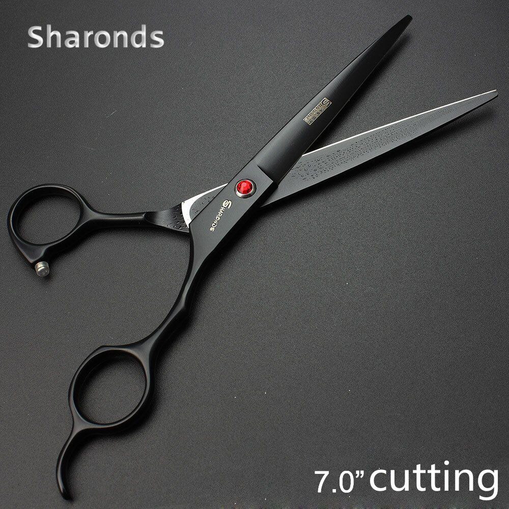 Black hairdressing scissors 7.0 inches 440c Japanese hairdressing scissors salon style hair thinning scissors set