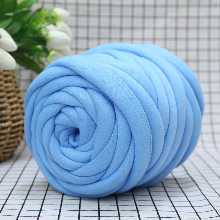 Fils de laine mérinos très épais, 500 g/rouleau, 2.5-5.0cm, doux, bras volumineux, pour tricot, couverture, fil de filature: Lac bleu