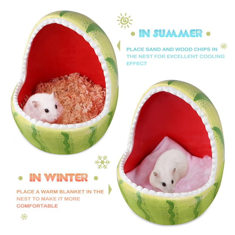 Kreative Keramik Hamster Haus Karikatur Wassermelone Hai bilden Kleine Ebene Haustier Verschachtelung Lebensraum KäFeige Zubehör Haustier Haus