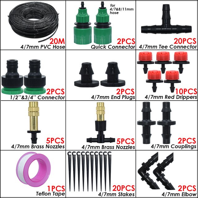KESLA-sistema de riego automático para jardín, controlador de temporizador, microgoteo, sistema de enfriamiento por pulverización, 5M-50M: Gris oscuro
