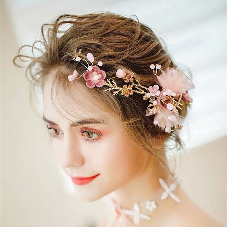 Bridal Headwear Flower Crown Wedding Bride Wreath of Flowers Head Band Bohemia Women Hair Accessories Flower Headband Headpiece